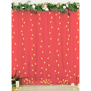 hemito all ages 6 pc cabana tent for birthday decoration canopy tent for decortion outdoor bedroom with led fairy light hook and ribbon for birthdaysred