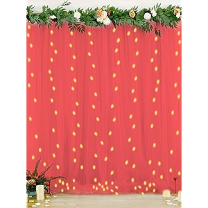 hemito 6 pc cabana tent for birthday decoration canopy tent for decortion outdoor bedroom with led fairy light hook and ribbon for birthdayschristmasanniversary red