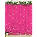 Hemito 6 Pc Cabana Tent for Birthday Decoration Canopy Tent for Decortion Outdoor Bedroom with Led Fairy Light Hook and Ribbon for Birthdays,Christmas,Anniversary,Tulle White net Curtain Cloth(Pink)