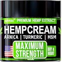Hemp Cream Maximum Strength with Arnica, MSM, Glucosamine, Turmeric