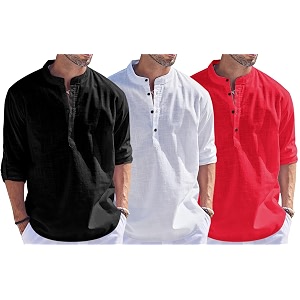 Combo of Men Solid Cotton Blend Straight