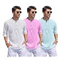 Combo of Men Solid Cotton Blend Straight