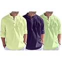 Combo of Men Solid Cotton Blend Straight