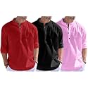 Combo of Men Solid Cotton Blend Straight