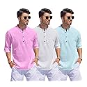 Combo of Men Solid Cotton Blend Straight