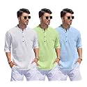 Combo of Men Solid Cotton Blend Straight