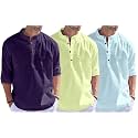 Combo of Men Solid Cotton Blend Straight