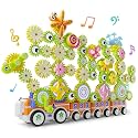 HEMRLY Light-Up Musical Train Gear Building Set with Flower Gears Pro