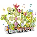 HEMRLY Light-Up Musical Train Gear Building Set with Flower Gears Pro