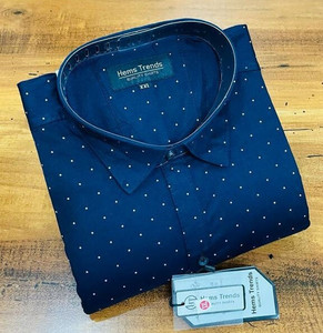 Hems trends Men Printed Casual Dark Blue