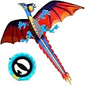 HENGDA KITE-Upgrade Classical Dragon Kite Stereoscopic Dragon Kites for Kids & Adults Easy to Fly for Beginner Easter 63inch Single Line with Tail