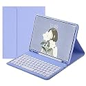 HENGHUI Keyboard Case for Galaxy Tab S6 Lite 10.4 inch Keyboard Case Cute Round Key Color Keyboard Wireless Detachable BT Keyboard Cover with S Pen Holder (DarkGreen)