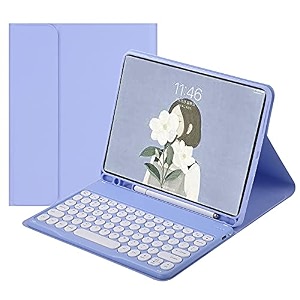 henghui keyboard case for galaxy tab s6 lite 104 inch keyboard case cute round key color keyboard wireless detachable bt keyboard cover with s pen holder darkgreen