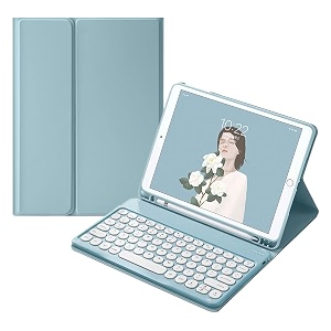 henghui keyboard case for galaxy tab s6 lite 104 inch keyboard case cute round key color keyboard wireless detachable bt keyboard cover with s pen holder darkgreen