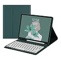 HENGHUI Keyboard Case for Galaxy Tab S6 Lite 10.4 inch Keyboard Case Cute Round Key Color Keyboard Wireless Detachable BT Keyboard Cover with S Pen Holder (DarkGreen)