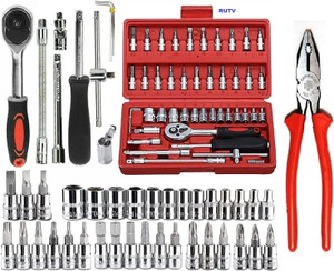 henglobe 46 pcs sockets extension mechanic tool kits for household auto repair socket set hand tool kit