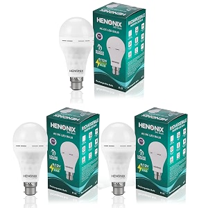 12w fast charging inverter bulb  rechargeable emergency b22 led bulb  color - cool day white  pack of 3