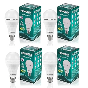 12w fast charging inverter b22 bulb  rechargeable emergency led bulb  color - cool day white  pack of 4