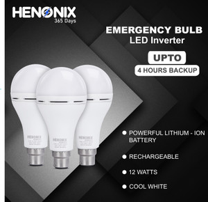 henonix rechargeable inverter bulb pack of 1 4 hrs bulb emergency light white