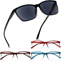 Henotin 4 Pack Ladies Reading Glasses Blue Light Blocking Spring Hinge Readers Anti Eyestrain Computer Eyeglasses (Mix Color, 2.25)