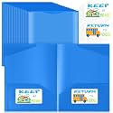 Henoyso 100 Pack Take Home Folders with Clear Front Pocket, Blue