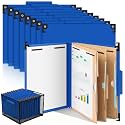 Henoyso 15 Pcs Hanging Classification Folders,3 Pocket Dividers,Dark Blue
