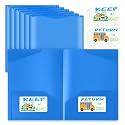 Henoyso 24 Pack Take Home Folders with Clear Front Pocket, Blue
