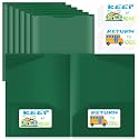 Henoyso 24 Pack Take Home Folders with Clear Front Pocket, Dark Green