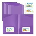 Henoyso 24 Pack Take Home Folders with Clear Front Pocket, Purple