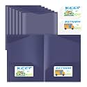 Henoyso 24 Pack Take Home Folders with Clear Front Pocket, Dark Blue