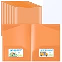 Henoyso 24 Pack Take Home Folders with Clear Front Pocket, Orange