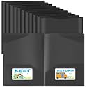 Henoyso 24 Pack Take Home Folders with Clear Front Pocket, Black