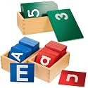 Henoyso 3 Sets Montessori Sandpaper Letters,Letter, Number,Bright