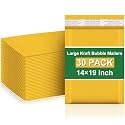 Henoyso 30 Pcs Bubble Poly Mailers Padded Envelopes,Yellow,14 X 19 Inches