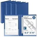 Henoyso 4 Pcs 8.5" x 14" Legal Size Binder, 3 Ring, 1 Inch, Navy Blue
