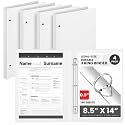 Henoyso 4 Pcs 8.5" x 14" Legal Size Binder, 3 Ring, 0.5 Inch, White