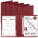 Henoyso 4 Pcs 8.5" x 14" Legal Size Binder, 3 Ring, 3 Inch, Dark Red