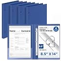 Henoyso 4 Pcs 8.5" x 14" Legal Size Binder, 3 Ring, 0.5 Inch, Navy Blue