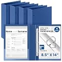Henoyso 4 Pcs 8.5" x 14" Legal Size Binder, 3 Ring, 2 Inch, Navy Blue