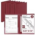 Henoyso 4 Pcs 8.5" x 14" Legal Size Binder, 3 Ring, 1 Inch, Dark Red