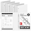 Henoyso 4 Pcs 8.5" x 14" Legal Size Binder, 3 Ring, 3 Inch, White