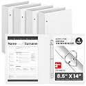 Henoyso 4 Pcs 8.5" x 14" Legal Size Binder, 3 Ring, 2 Inch, White