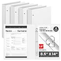 Henoyso 4 Pcs 8.5" x 14" Legal Size Binder, 3 Ring, 1.5 Inch, White