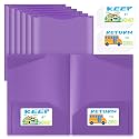 Henoyso 48 Pack Take Home Folders with Clear Front Pocket, Purple