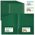 Henoyso 48 Pack Take Home Folders with Clear Front Pocket, Dark Green