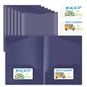 Henoyso 48 Pack Take Home Folders with Clear Front Pocket, Navy Blue