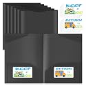 Henoyso 48 Pack Take Home Folders with Clear Front Pocket, Black