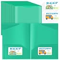 Henoyso 72 Pack Take Home Folders with Clear Front Pocket, Green