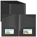 Henoyso 72 Pack Take Home Folders with Clear Front Pocket, Black