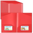 Henoyso 72 Pack Take Home Folders with Clear Front Pocket, Red
